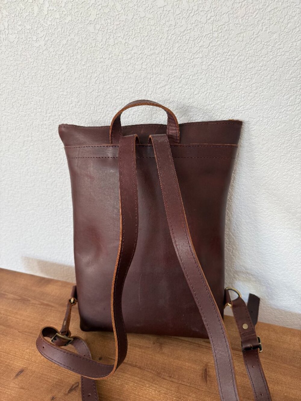 Portland Leather Goods Cognac Full Grain Leather laptop Backpack - Picture 2 of 2